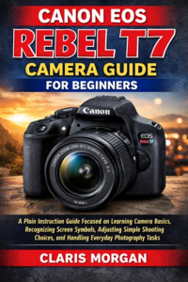Canon EOS Rebel T7 Camera Guide For Beginners - A Plain Instruction Guide Focused On Learning Camera Basics Recognizing Screen Symbols Adjusting Simple Shooting Choices And Handling Everyday Photography Tasks - cover