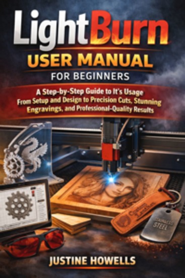 Lightburn User Manual for Beginners - A Step-by-Step Guide to It’s Usage From Setup and Design to Precision Cuts Stunning Engravings and Professional-Quality Results - cover