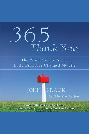 365 Thank Yous - The Year a Simple Act of Daily Gratitude Changed My Life - cover