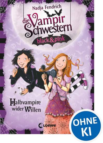 Die Vampirschwestern black & pink (Band 1) - Halbvampire wider Willen - Lustiges Fantasybuch für alle Vampirfans ab 10 Jahren - Der Kinderbuch-Klassiker über Freundschaft die erste Liebe und jede Menge Abenteuer - cover