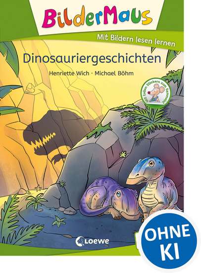 Bildermaus - Dinosauriergeschichten - Mit Bildern lesen lernen - Ideal für die Vorschule und Leseanfänger ab 5 Jahren - Mit Leselernschrift ABeZeh - cover