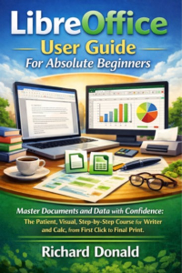 LibreOffice User Guide For Absolute Beginners - Master Documents and Data with Confidence: The Patient Visual Step-by-Step Course for Writer and Calc from First Click to Final Print - cover