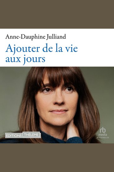 Ajouter de la vie aux jours - cover