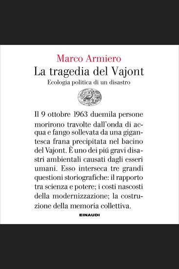 La tragedia del Vajont - Ecologia politica di un disastro - cover