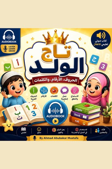 تاج الولد: الحروف، الأرقام، والكلمات - A Fun Introduction to Arabic Letters Numbers and Everyday Words - cover