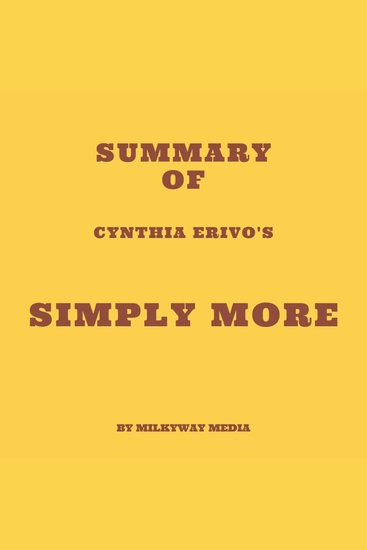 Summary of Cynthia Erivo's Simply More - cover