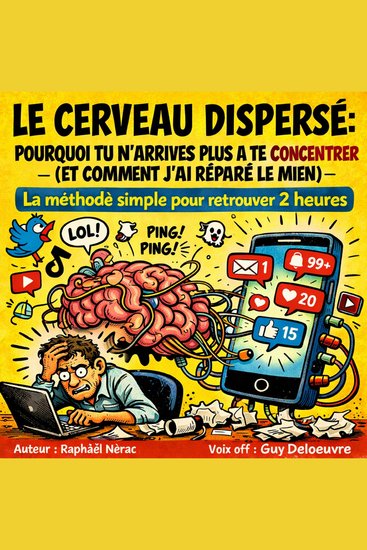 Le Cerveau Dispersé : Pourquoi Tu N’Arrives Plus à Te Concentrer (et Comment J’ai Réparé le Mien) - La méthode simple pour retrouver 2 heures de concentration réelle par jour - cover