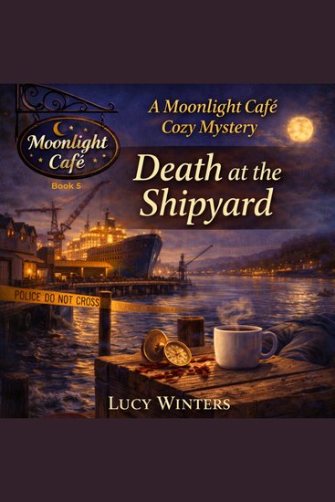 DEATH AT THE SHIPYARD - A Moonlight Café Cozy Mystery - cover
