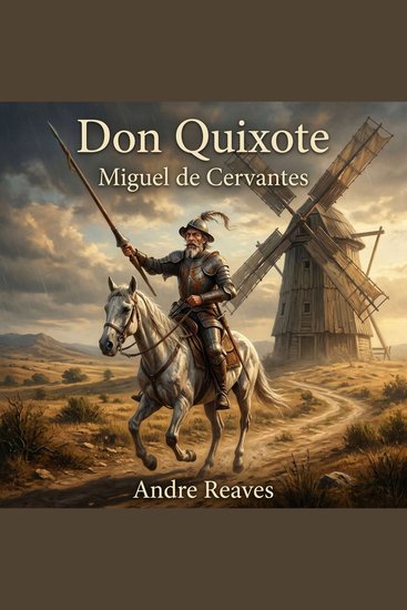 Don Quixote - A masterpiece of Classic Literature Satire! Follow a delightfully deluded knight and his loyal squire on a hilarious heartwarming quest where windmills become towering giants - cover
