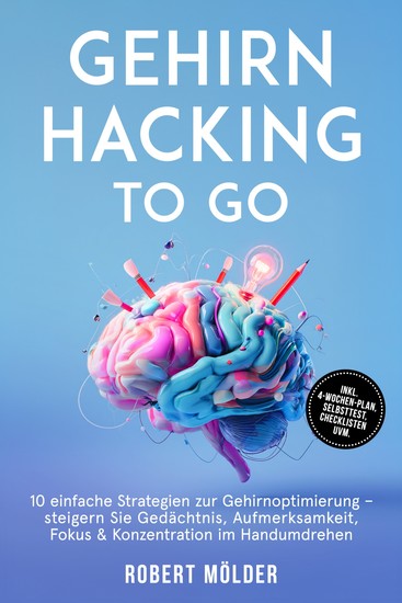 Gehirn Hacking to go: 10 einfache Strategien zur Gehirnoptimierung – steigern Sie Gedächtnis Aufmerksamkeit Fokus & Konzentration im Handumdrehen – inkl 4-Wochen-Plan Selbsttest Checklisten uvm - cover