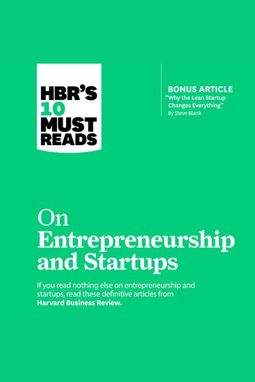 HBR's 10 Must Reads on Entrepreneurship and Startups - cover