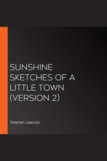 Sunshine Sketches of a Little Town (version 2) - cover