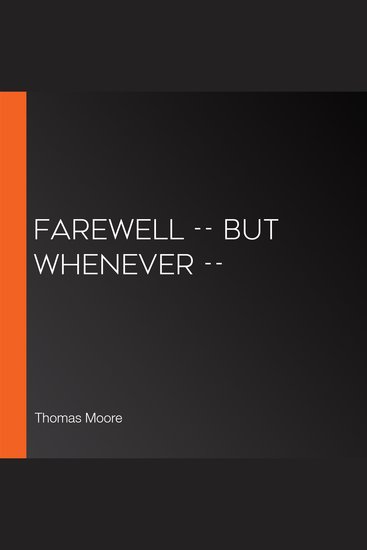Farewell -- But Whenever -- - cover