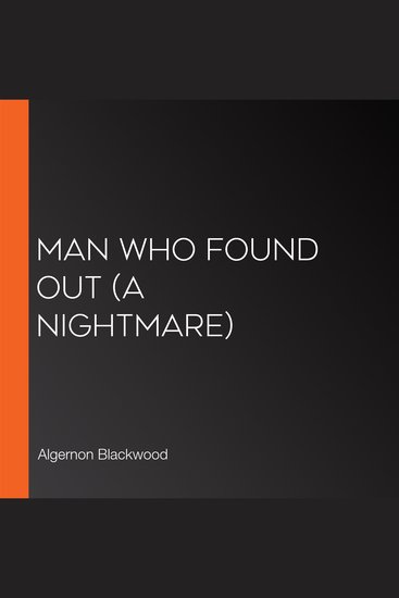 Man Who Found Out (A Nightmare) - cover