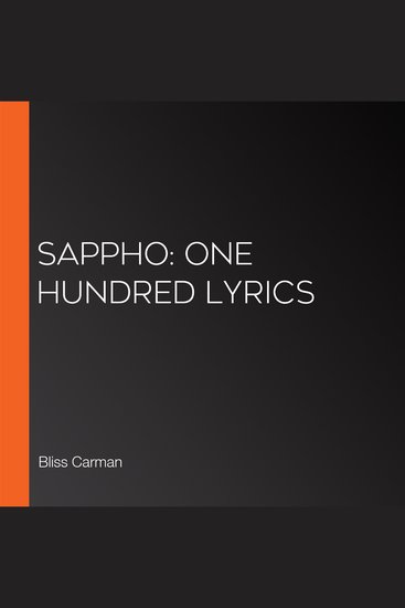 Sappho: One Hundred Lyrics - cover
