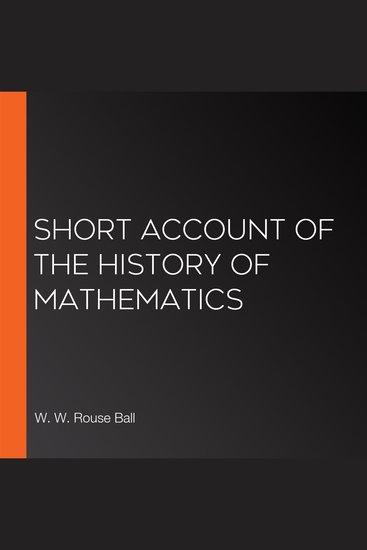 Short Account of the History of Mathematics - cover