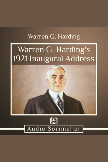 Warren G Harding's 1921 Inaugural Address - cover