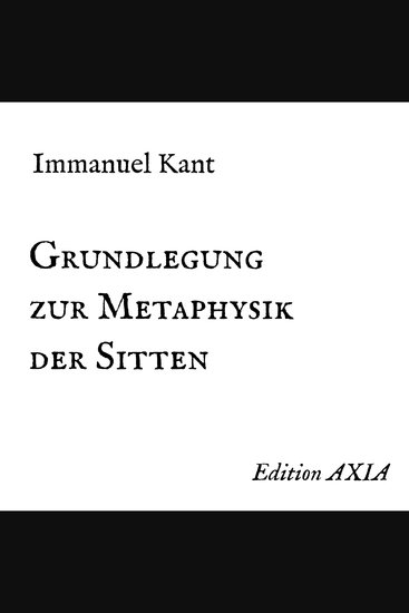 Grundlegung zur Metaphysik der Sitten - cover