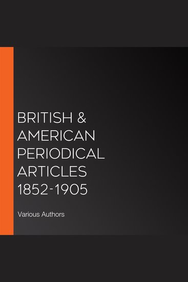 British & American Periodical Articles 1852-1905 - cover
