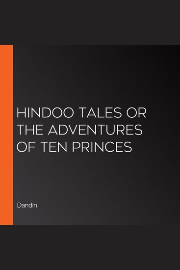 Hindoo Tales or the Adventures of Ten Princes - cover