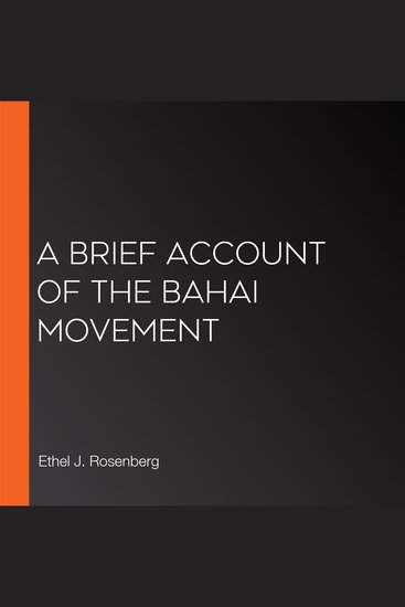 A Brief Account of the Bahai Movement - cover
