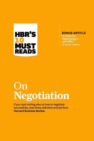 HBR's 10 Must Reads on Negotiation - cover