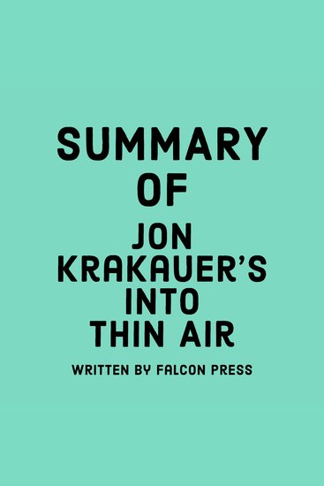 Summary of Jon Krakauer's Into Thin Air - cover