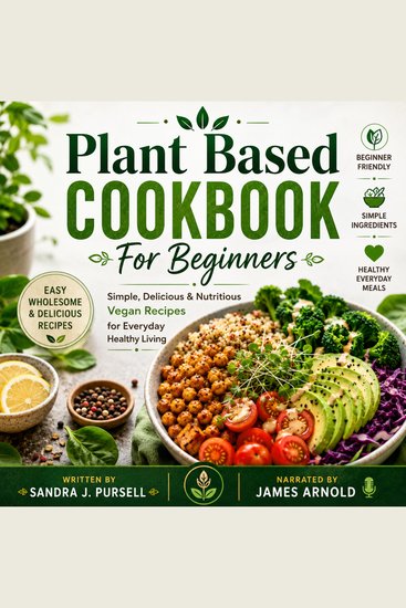 Plant Based Cookbook For Beginners - Simple Delicious & Nutritious Vegan Recipes for Everyday Healthy Living - cover