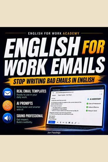 English for Work Emails - Stop Writing Bad Emails in English - cover
