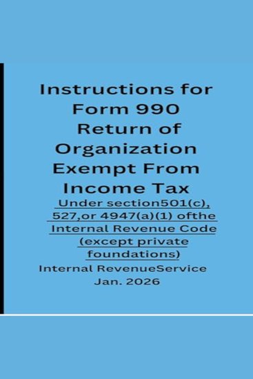 Instructions for Form 990 Return of Organization Exempt from Income Tax - cover