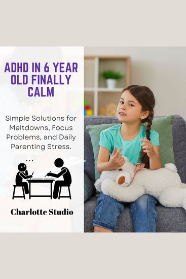 ADHD in 6 Year Old Finally Calm - Simple Solutions for Meltdowns Focus Problems and Daily Parenting Stress - cover