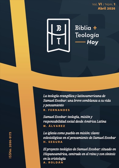 Biblia y Teología Hoy (Abril-2026) - Volumen VI - Nº1 - Publicación nº12 - cover