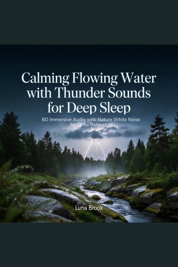 Calming Flowing Water with Thunder Sounds for Deep Sleep - 8D Immersive Audio with Nature White Noise for Deep Relaxation - cover
