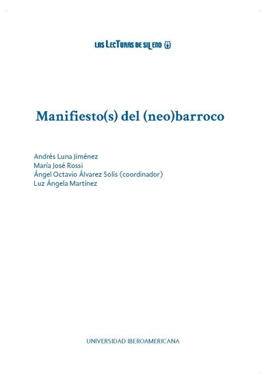 Manifiesto(s) del (neo)barroco - cover