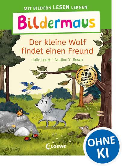 Bildermaus - Der kleine Wolf findet einen Freund - Mit Bildern lesen lernen - Ideal für die Vorschule und Leseanfänger ab 5 Jahren - Mit Leselernschrift ABeZeh - cover