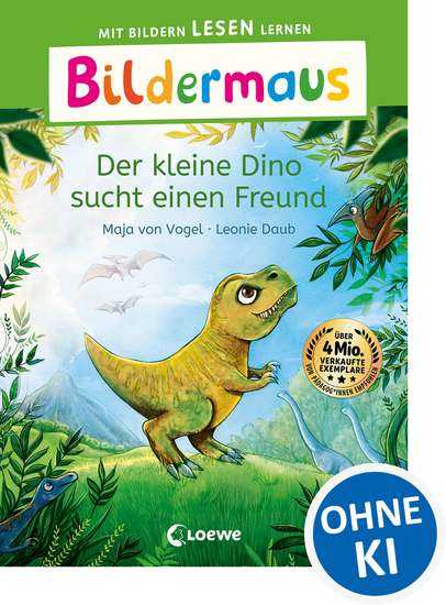 Bildermaus - Der kleine Dino sucht einen Freund - Mit Bildern lesen lernen - Ideal für die Vorschule und Leseanfänger ab 5 Jahren - Mit Leselernschrift ABeZeh - cover