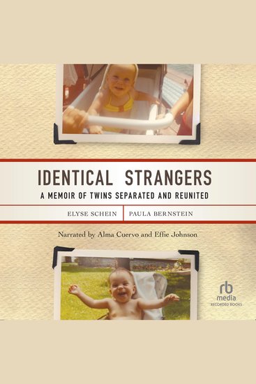 Identical Strangers - A Memoir of Twins Separated and Reunited - cover