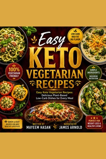 Easy Keto Vegetarian Recipes - Easy Keto Vegetarian Recipes: Delicious Plant-Based Low-Carb Dishes for Every Meal - cover