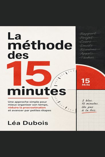 La méthode des 15 minutes - Une approche simple pour mieux organiser son temps réduire la procrastination et avancer par petites étapes - cover