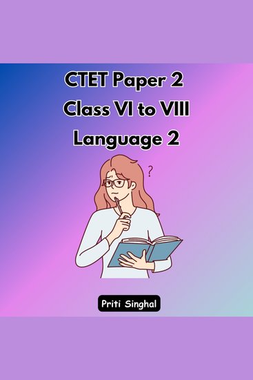 CTET Paper 2 Class VI to VIII Language 2 - cover