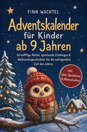 Adventskalender für Kinder ab 9 Jahren: 24 knifflige Rätsel spannende Challenges & Weihnachtsgeschichten für die aufregendste Zeit des Jahres - inkl Quiz Bastelideen & Mitmachseiten - cover