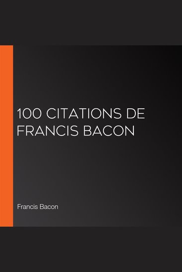 100 citations de Francis Bacon - cover