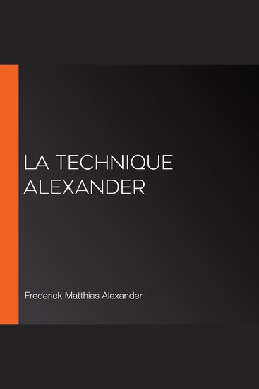 La Technique Alexander - cover