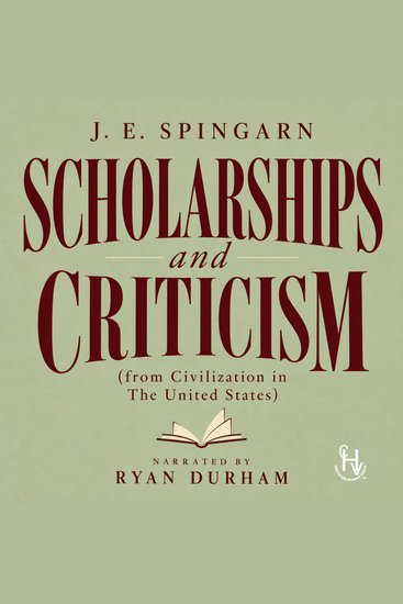 Scholarships and Criticism - (from Civilization in The United States) - cover