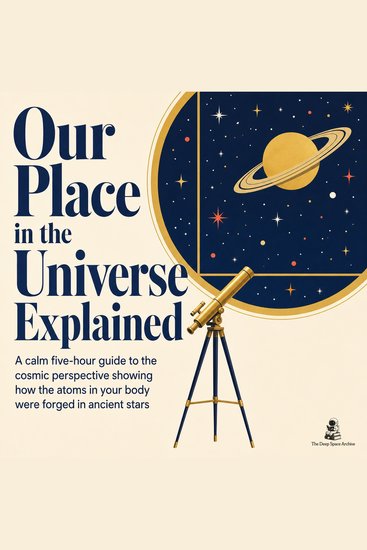 Our Place in the Universe Explained - A Calm Five Hour Guide to the Cosmic Perspective Showing How the Atoms in Your Body Were Forged in Ancient Stars - cover