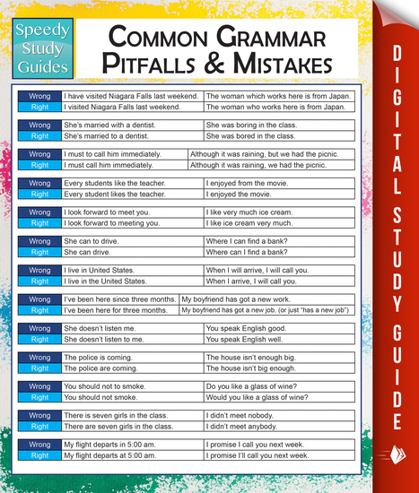 Common Grammar Pitfalls And Mistakes (Speedy Study Guides) - cover