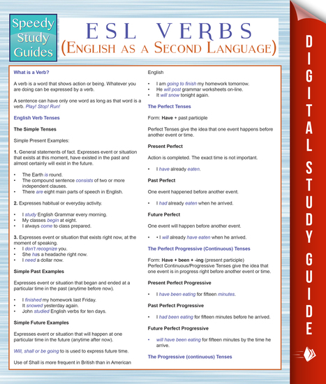 ESL Verbs (English as a Second Language) (Speedy Study Guides) - cover