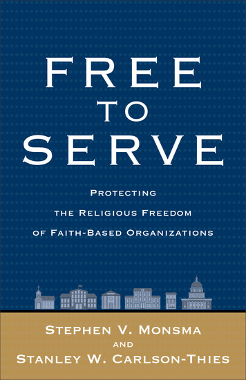 Free to Serve - Protecting the Religious Freedom of Faith-Based Organizations - cover